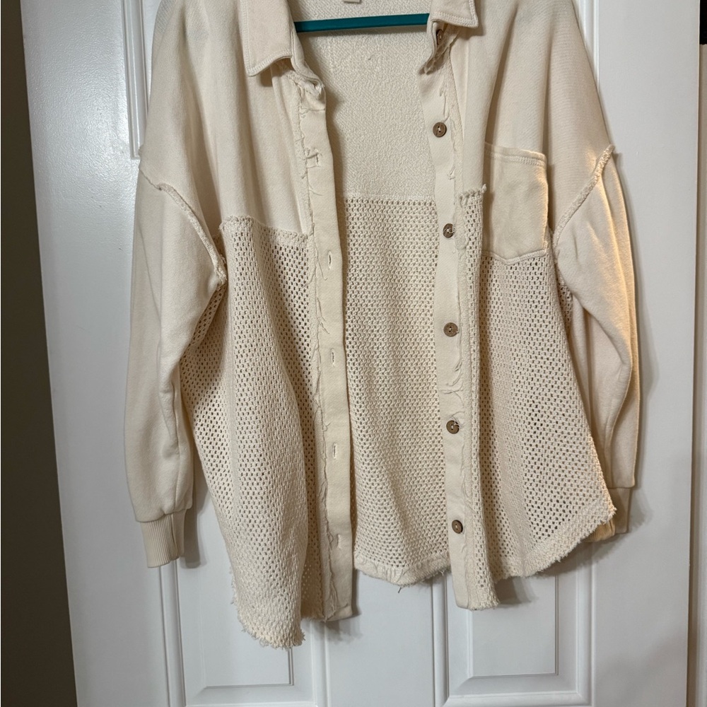Vintage Havana Cream Button-Up Top